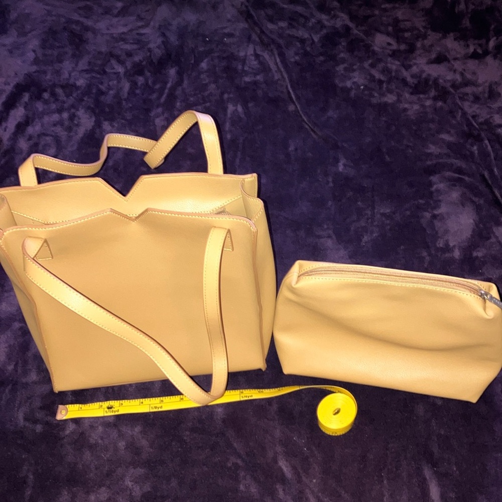 Pixie Mood Tan Tote Bag Set with Minimalist Design